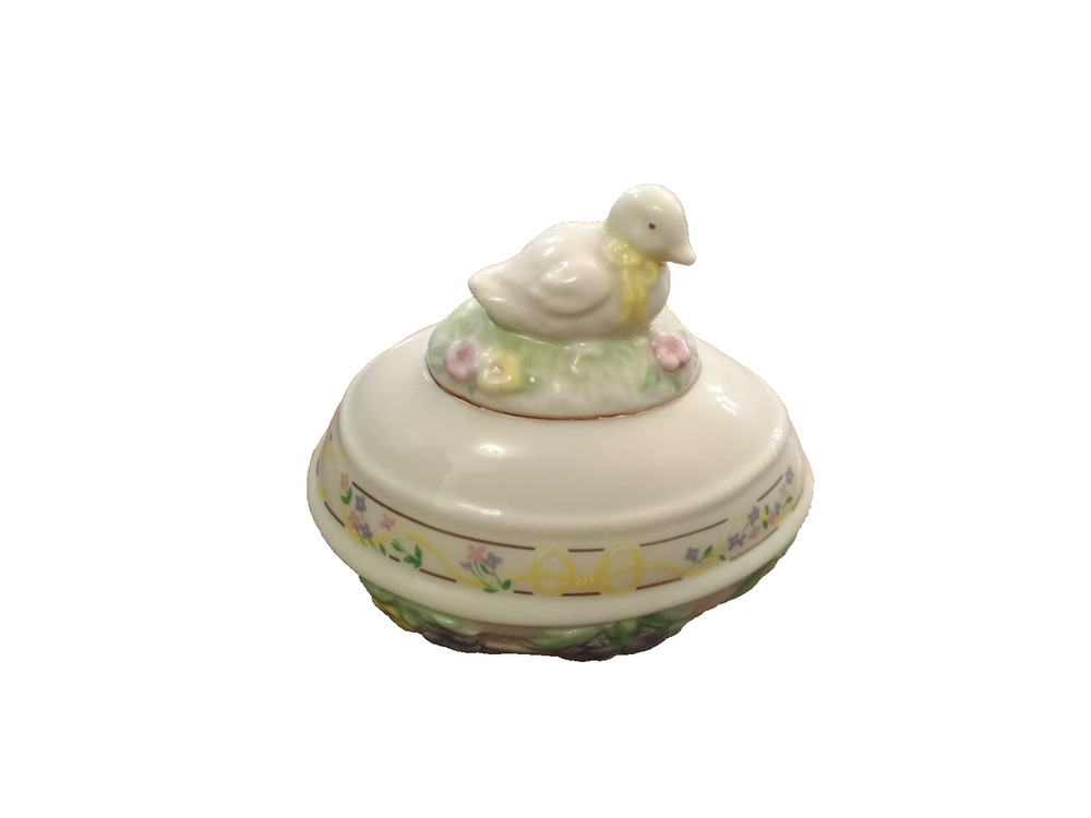 Vtg Porcelain Mini Lidded 3D The DUCK Easter Egg Limited Edition 1997 LENOX 3x4"